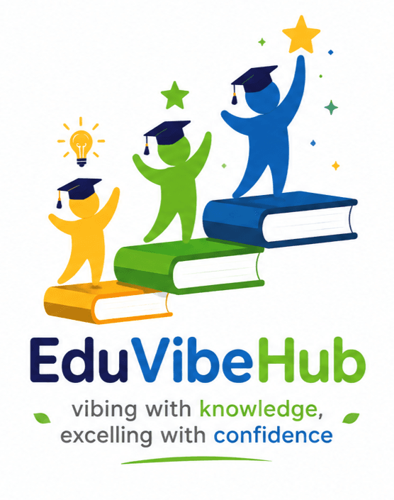 EduVibe Hub learners climbing books toward their goals